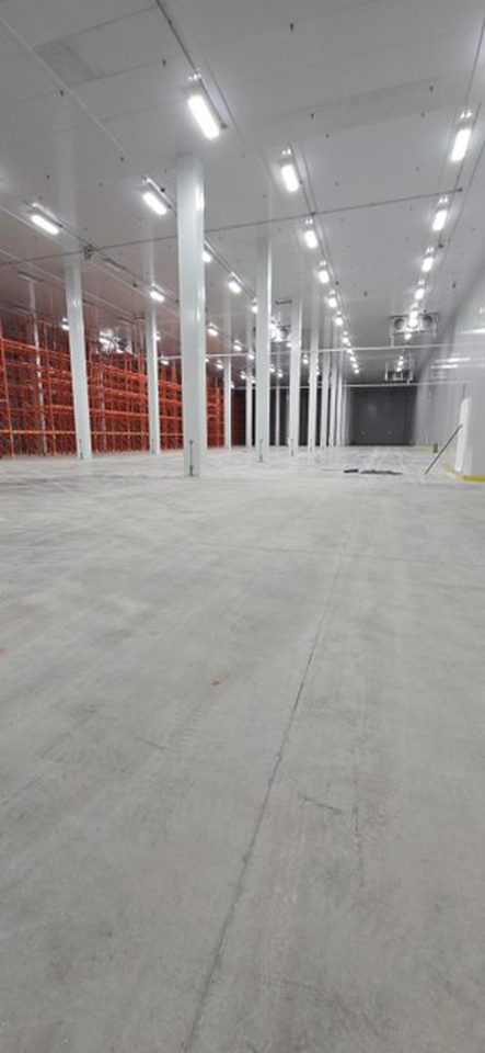 Freezer racking installation.