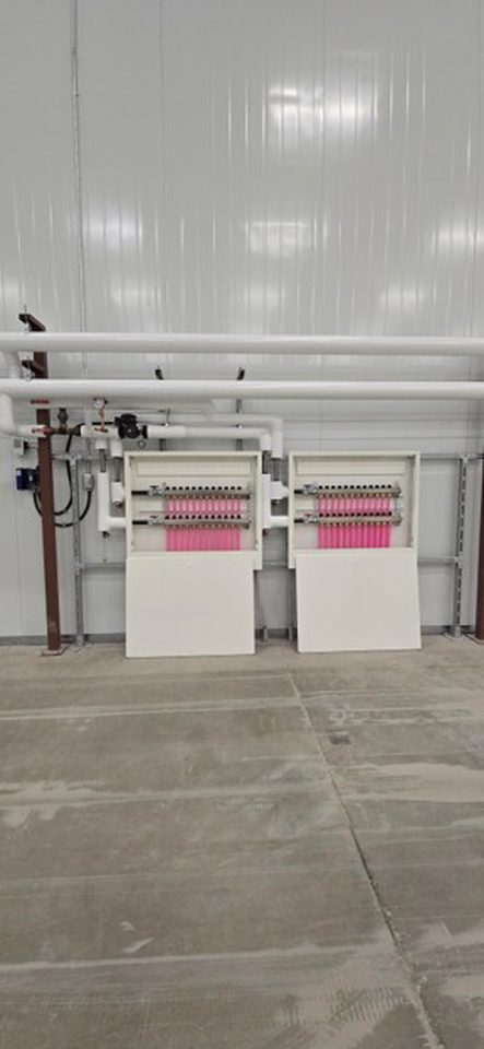 Manifold stations for underfloor heating system.
